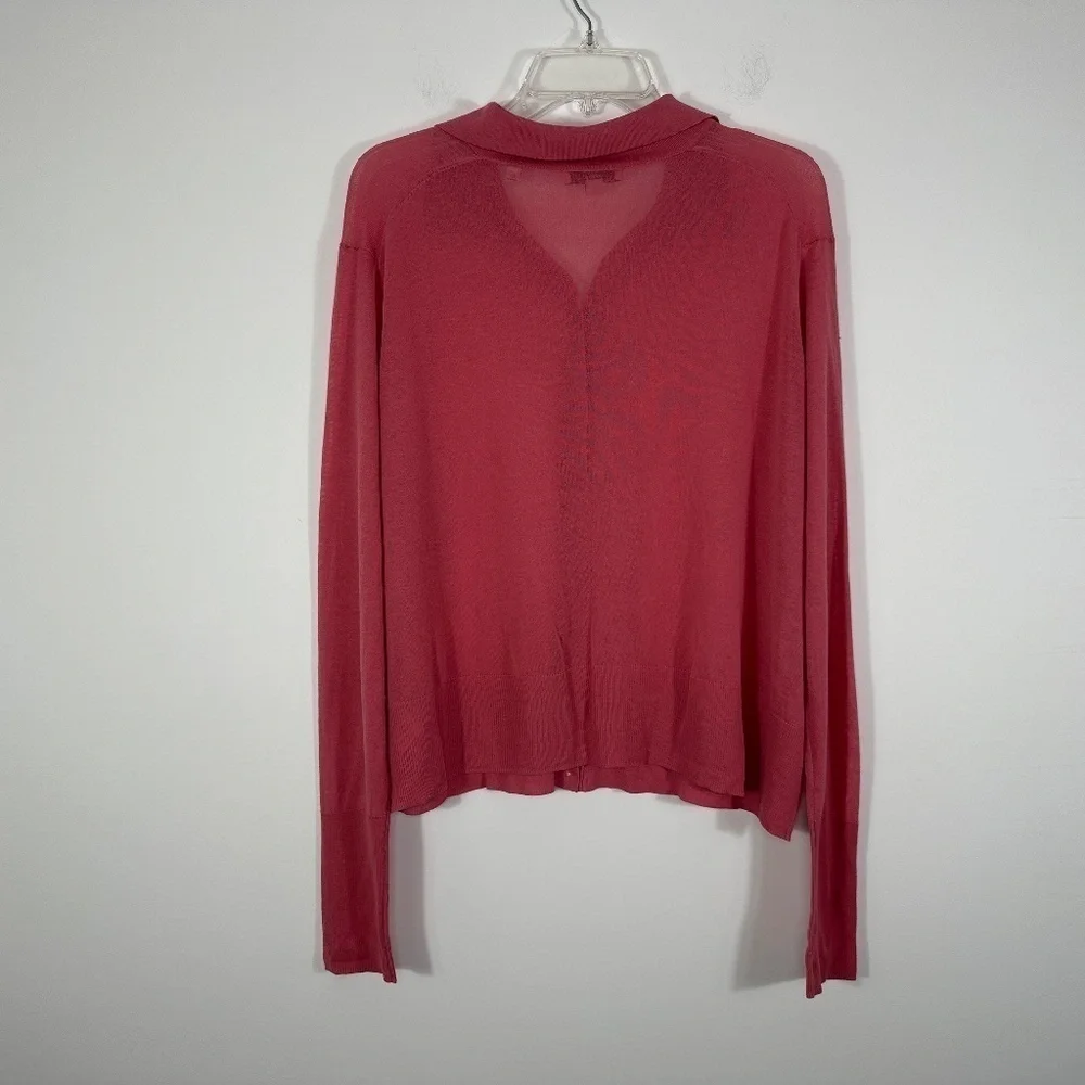 Vince. Pink Long Sleeve Thin Knit 100% Cotton Cardigan Women's Size 2X